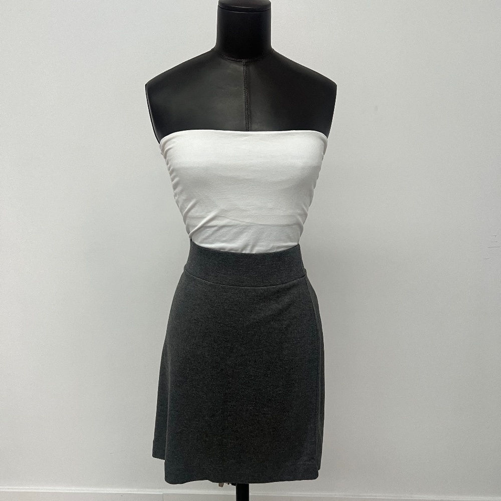 Two-Piece Set | White Tube Top + Charcoal Mini Skirt | Casual Chic Matching Set